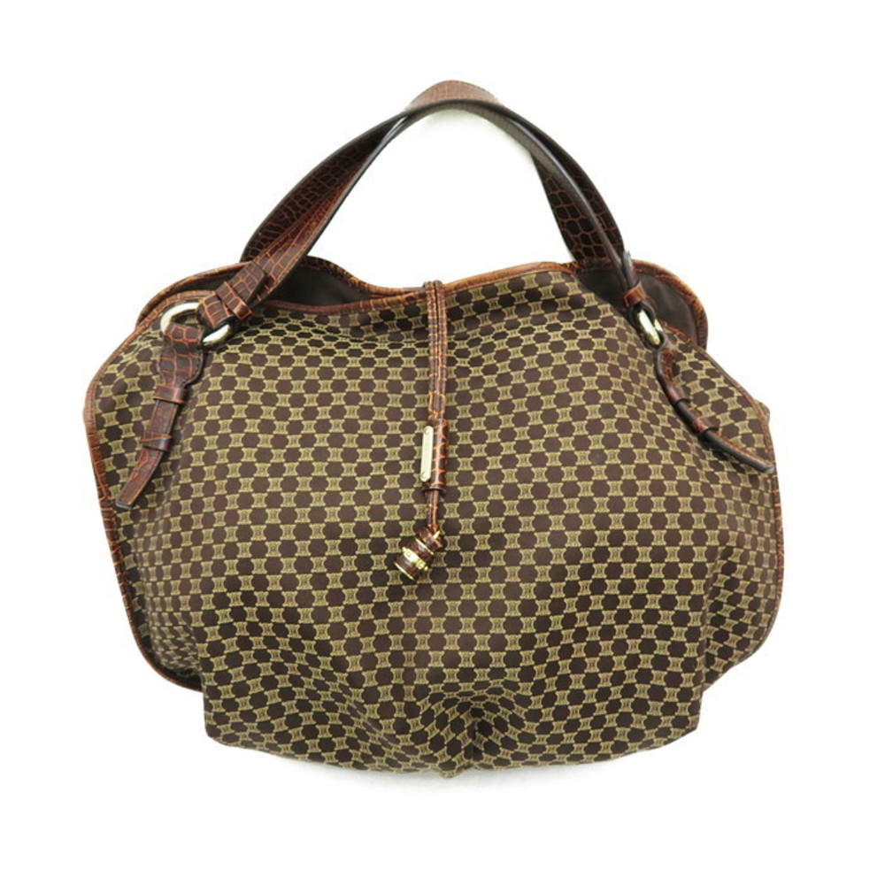 Celine Macadam Embossed Handbag Canvas Brown - image 1